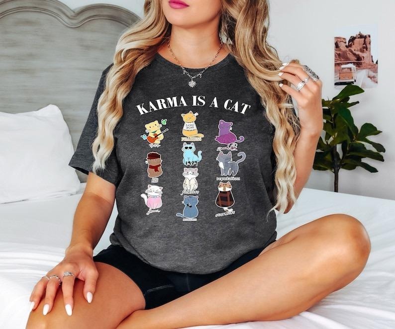 Karma Is A Cat Shirt Hoodie, Sweatshirt | CiraTrend.com