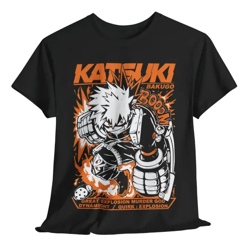 Katsuki Bakugo T-Shirt, Anime Shirt, My Hero Academia Shirt, Fire Style, Graphic Anime Tee Hoodie, Sweatshirt | CiraTrend.com