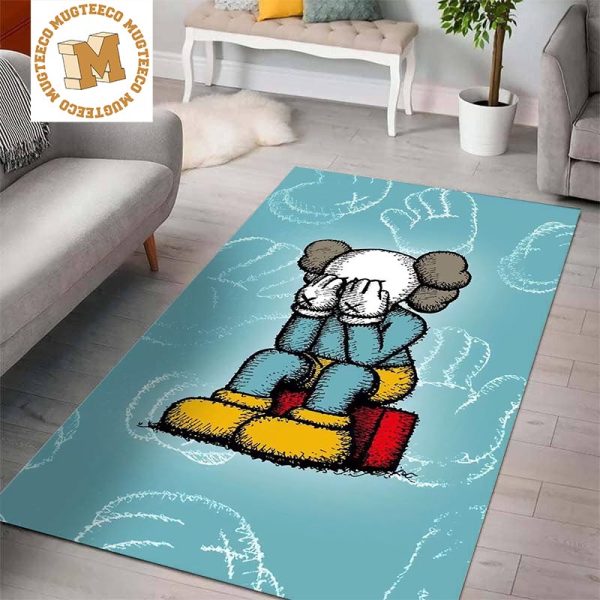 Kaws Accomplice Sitting On The Box Kaws Hand Pattern In Mint Background For Living Room