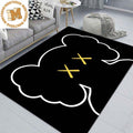 Kaws Black On Black Head In Black Background For Living Room Carpet Rugs