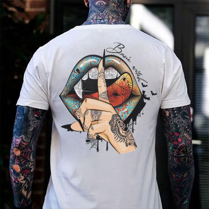 Keep Silence Gothic Style Lips Print Men's T-shirt Hoodie, Sweatshirt | CiraTrend.com