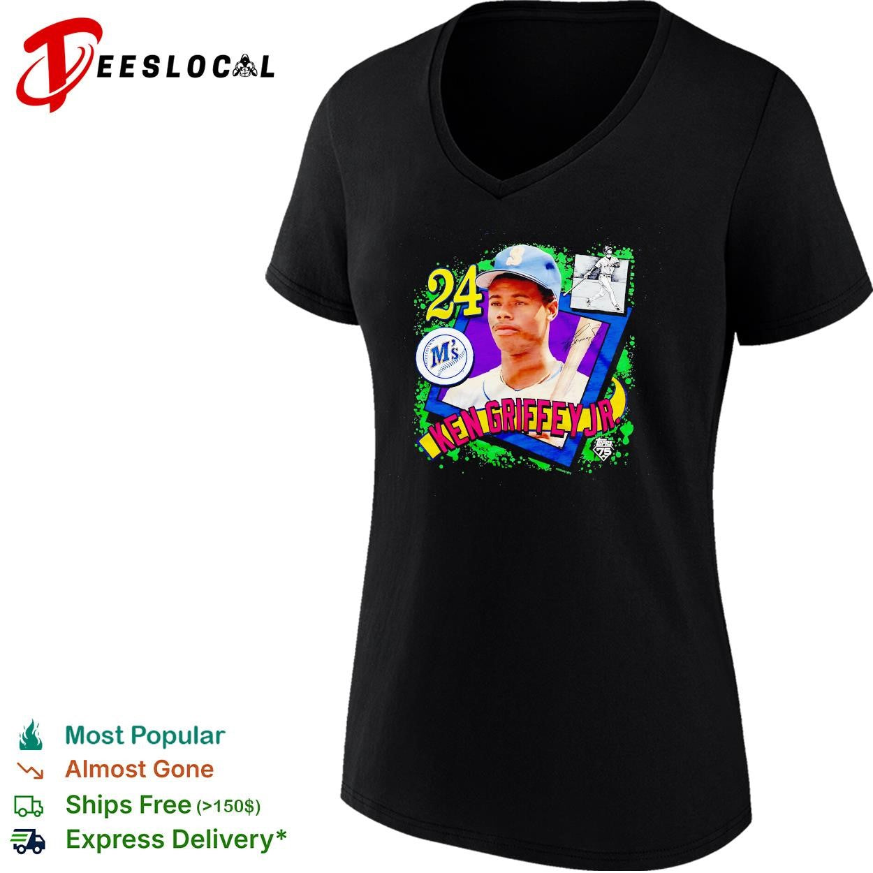 Ken Griffey Jr Seattle Mariners baseball card shirt