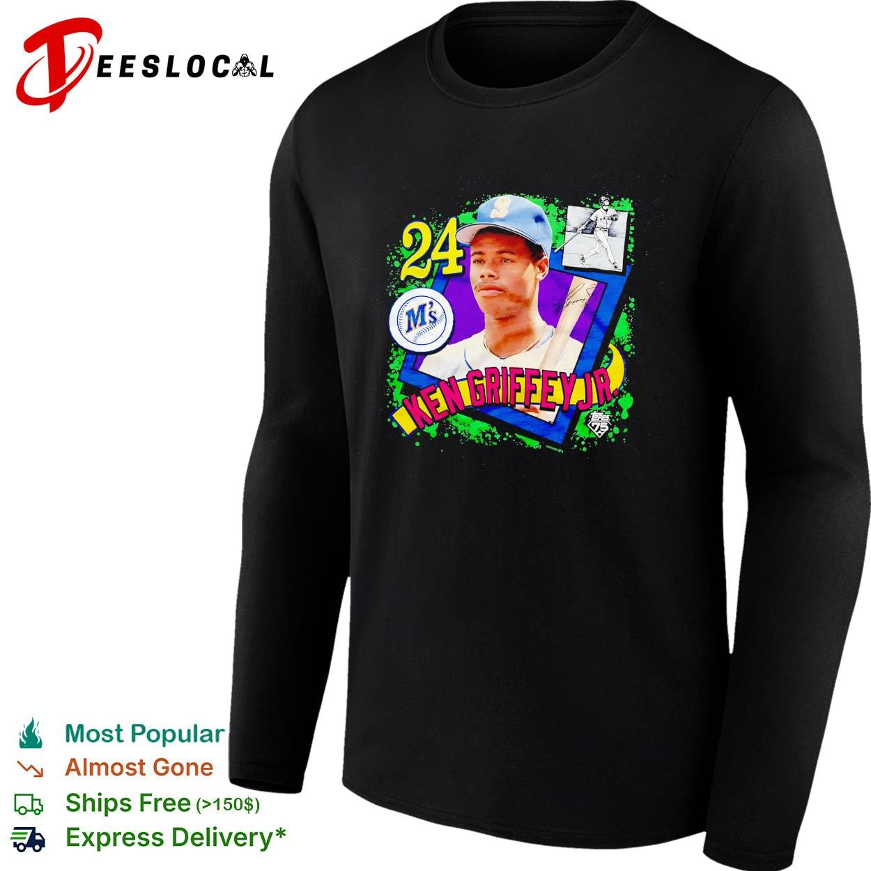 Ken Griffey Jr Seattle Mariners baseball card shirt