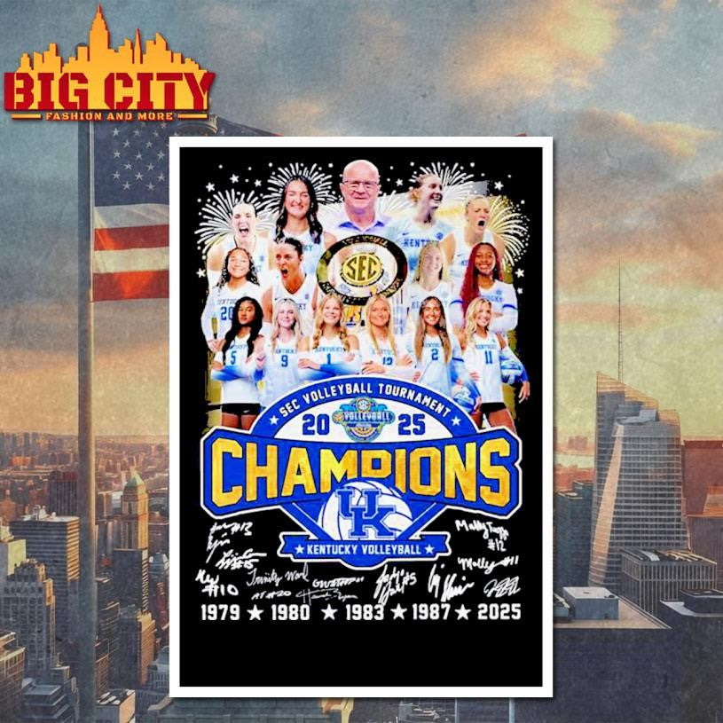 Kentucky Sec Volleyball Tournament 2025 Champions Signature Shirt