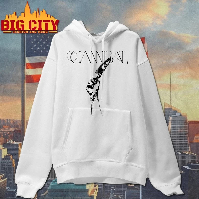 Kesha Cannibal knife and hand shirt