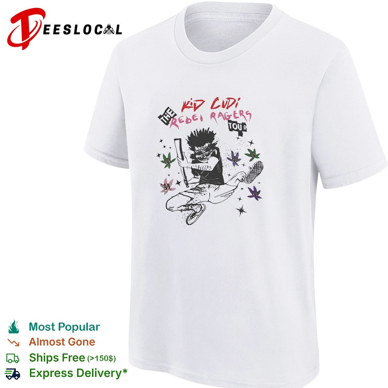 Kid Cudi Rebel Ragers tour jump shirt