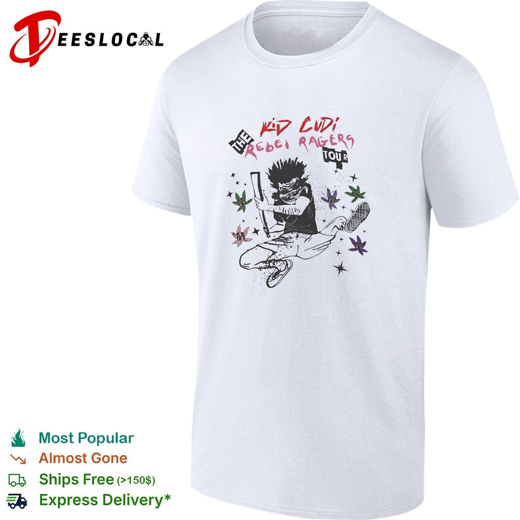 Kid Cudi Rebel Ragers tour jump shirt