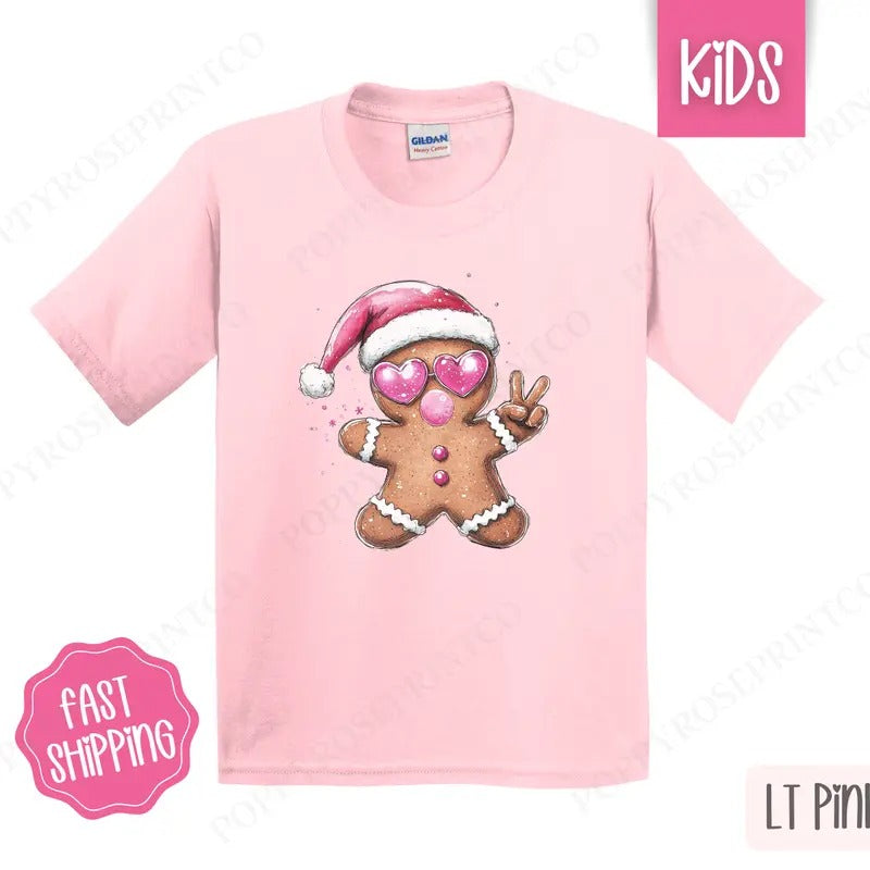 Kids Christmas Shirt - Gingerbread Bubble Tshirt - Youth Holiday Tee Gildan, 100% Cotton Hoodie, Sweatshirt | CiraTrend.com