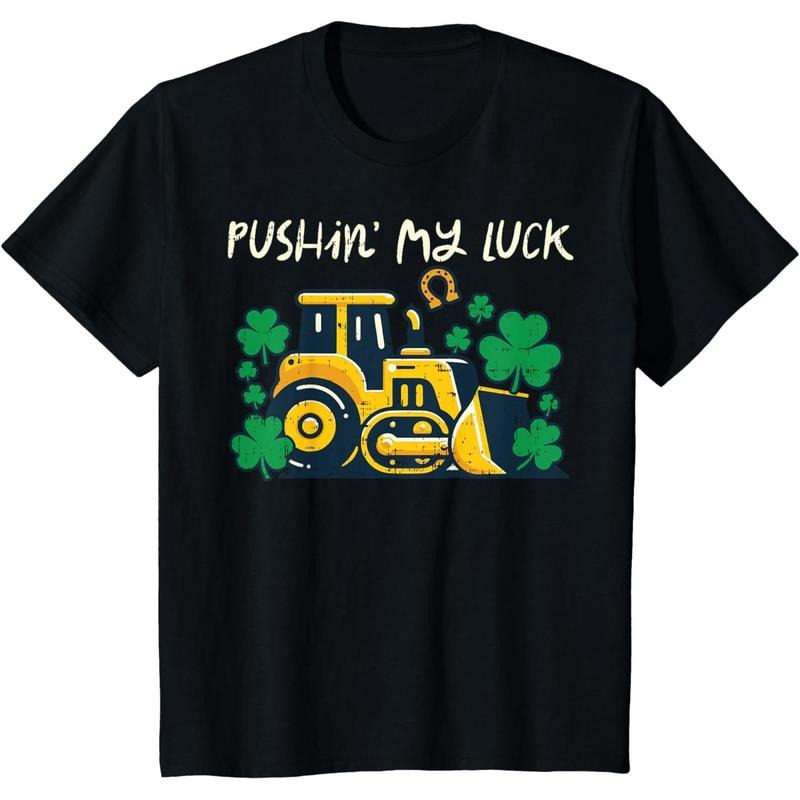 Kids St Patricks Day Bulldozer Saint Paddys Construction Boys Kid T-Shirt made in USA Hoodie, Sweatshirt | CiraTrend.com