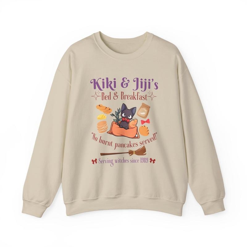 Kiki's Delivery Service Sweatshirt, Jiji Sweatshirt, Studio Ghibli Sweatshirt, Hayao Miyazaki, Anime Fan T-Shirts, Hoodie