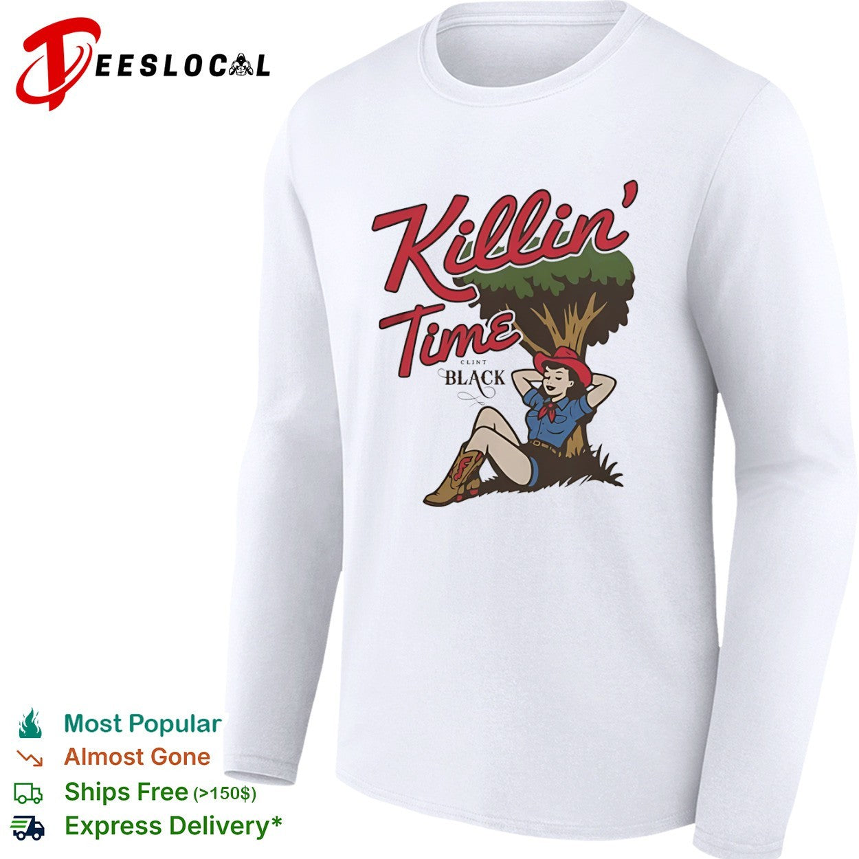 Killin Time Clint Black Country Music Pinup Shirt