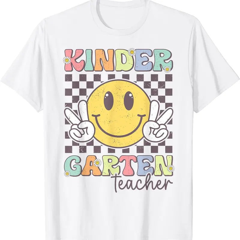 Kindergarten Teacher Team Hippie Smile Face Back To School T-Shirt Hoodie, Sweatshirt | CiraTrend.com