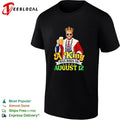 King August 12 birthday drinking beer shirt