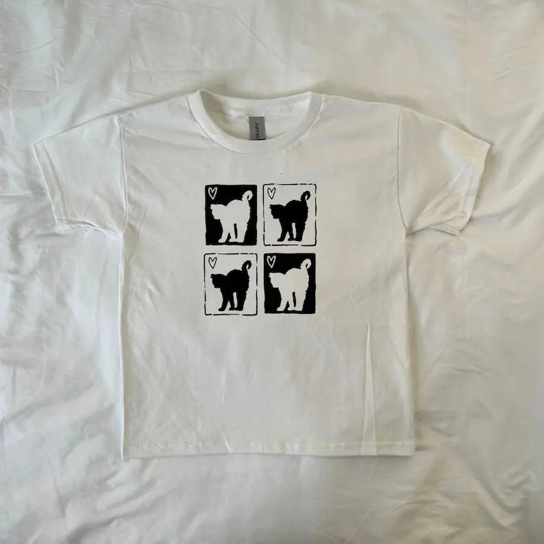Kitten Baby Tee, vintage, Cat, Y2K, Pintrest, Coquette, Cute, Cat lovers Hoodie, Sweatshirt | CiraTrend.com