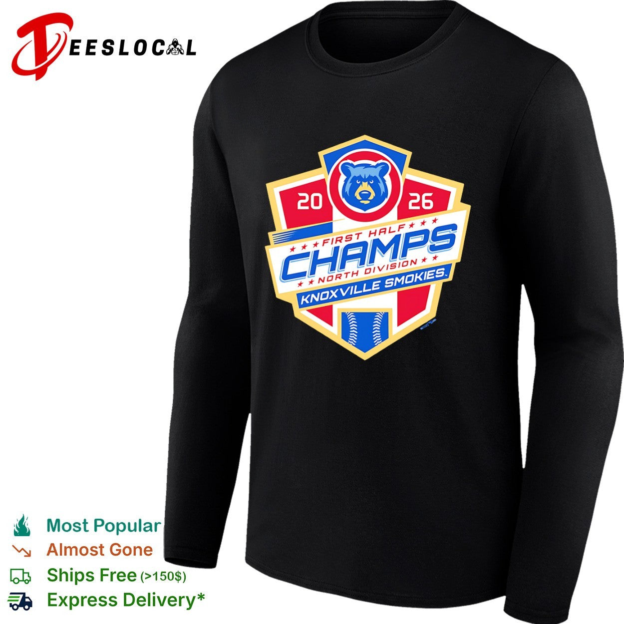 Knoxville Smokies 2026 First Half Champs North Division Baseball shirt