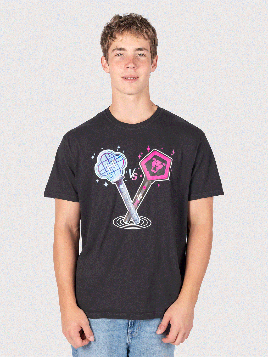 KPop Demon Hunters HUNTR/X & Saja Boys Light Sticks Glow in the Dark Adult T-Shirt Hoodie, Sweatshirt (Image 1)