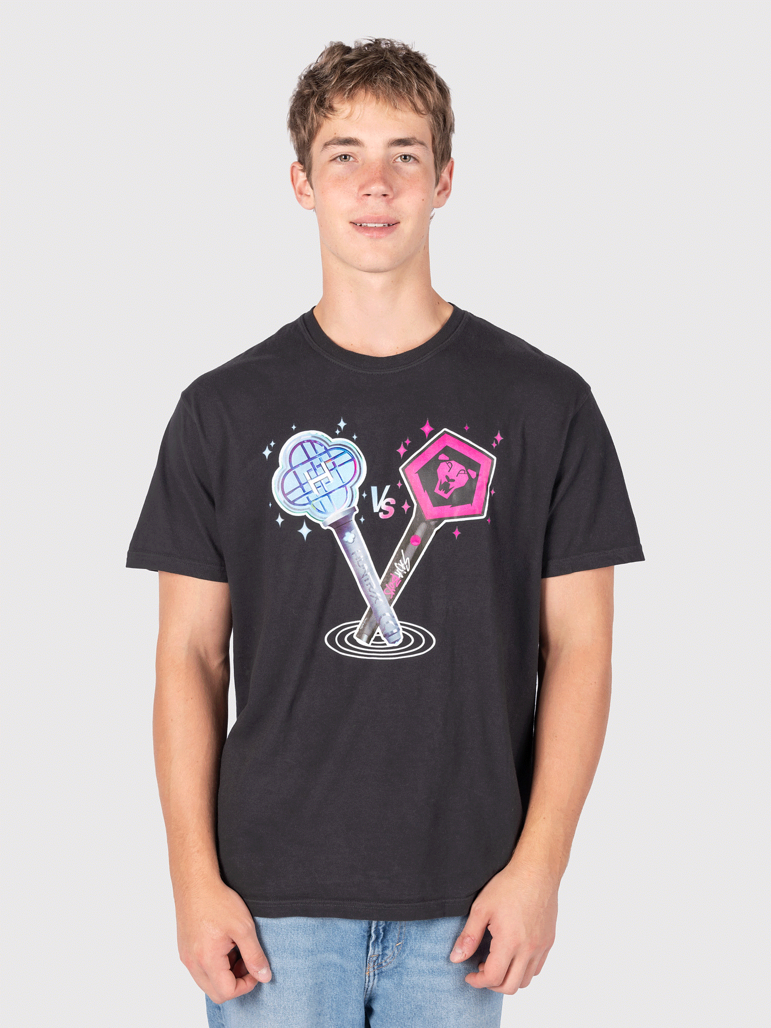 KPop Demon Hunters HUNTR/X & Saja Boys Light Sticks Glow in the Dark Adult T-Shirt Hoodie, Sweatshirt (Image 1)