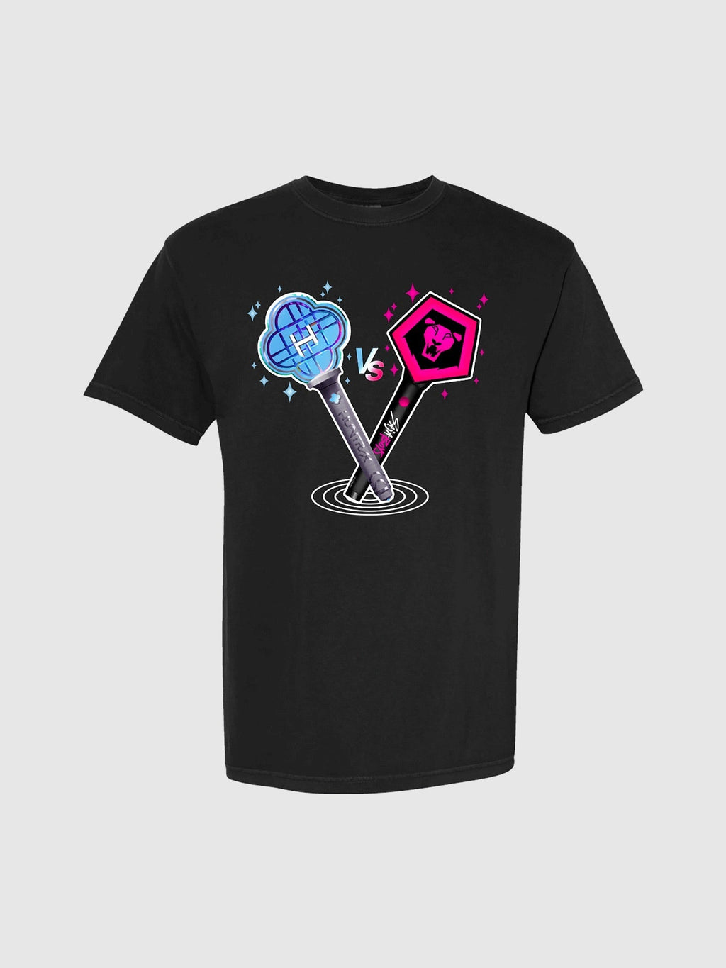 KPop Demon Hunters HUNTR/X & Saja Boys Light Sticks Glow in the Dark Adult T-Shirt Hoodie, Sweatshirt (Image 2)