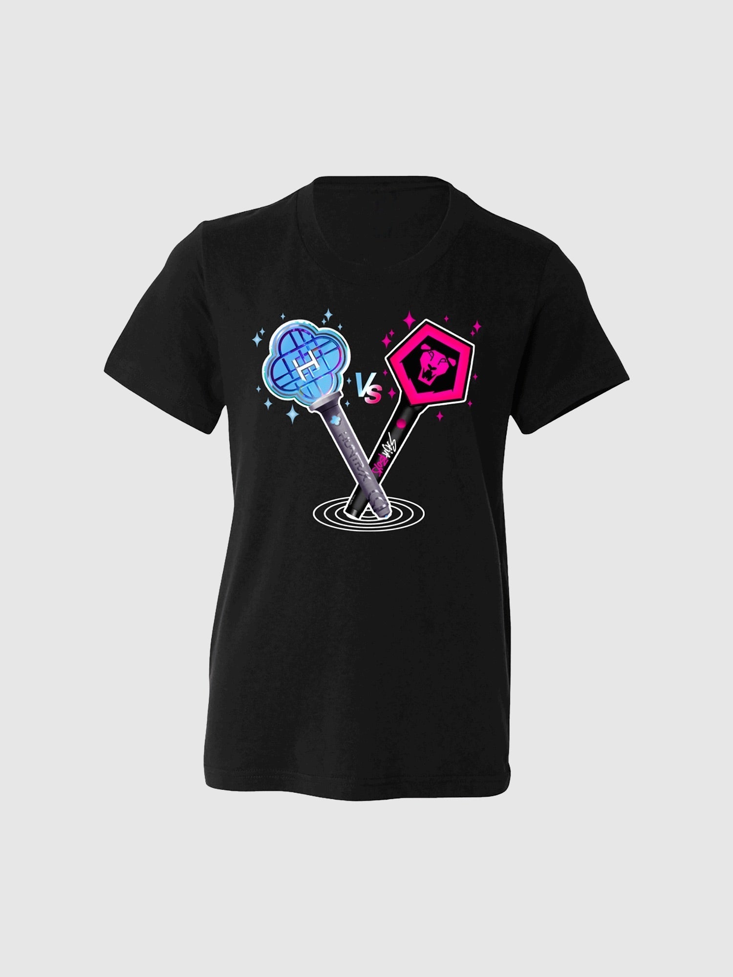 KPop Demon Hunters HUNTR/X & Saja Boys Light Sticks Glow in the Dark Kids T-Shirt Hoodie, Sweatshirt (Image 2)