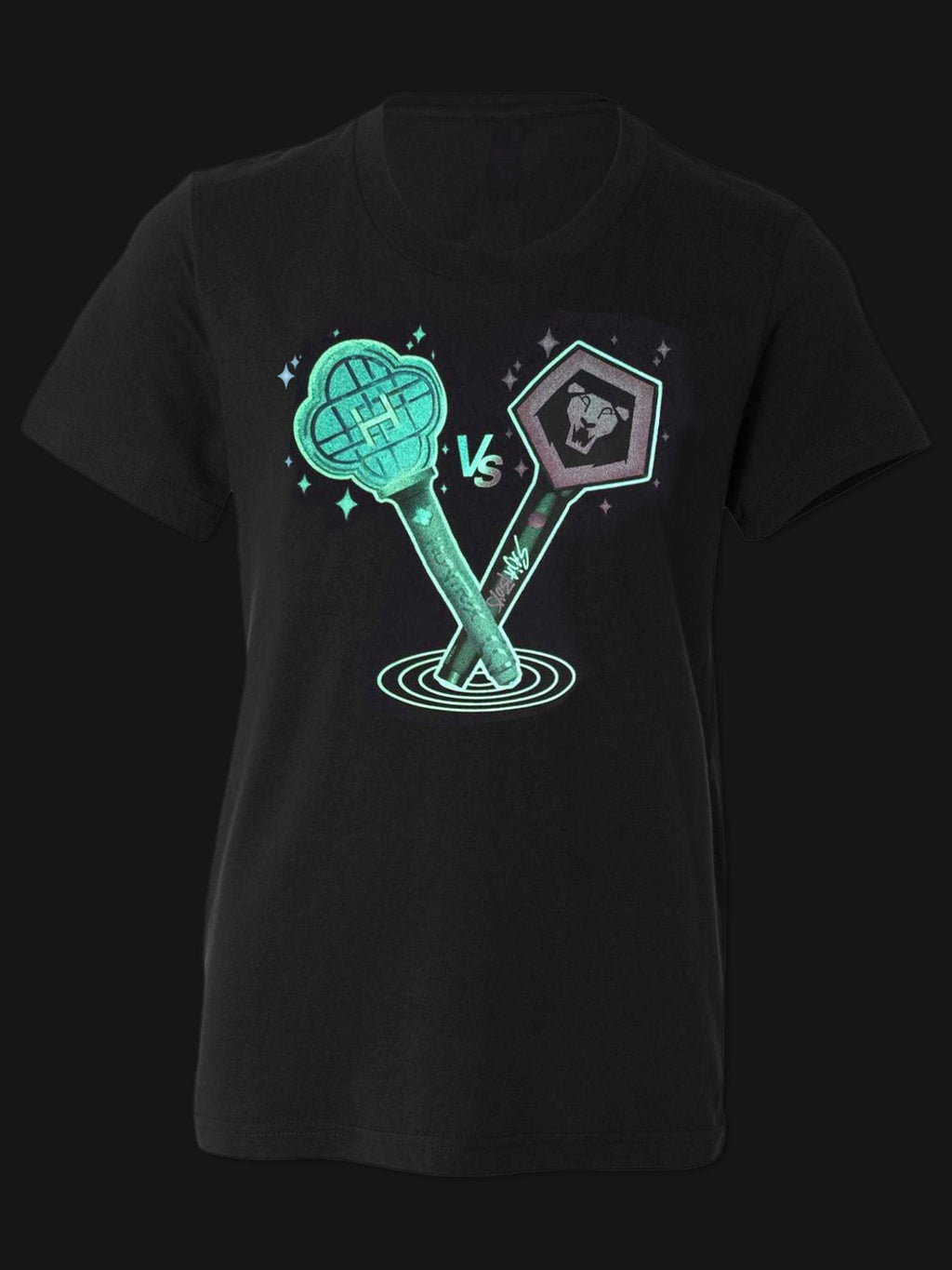 KPop Demon Hunters HUNTR/X & Saja Boys Light Sticks Glow in the Dark Kids T-Shirt Hoodie, Sweatshirt (Image 3)
