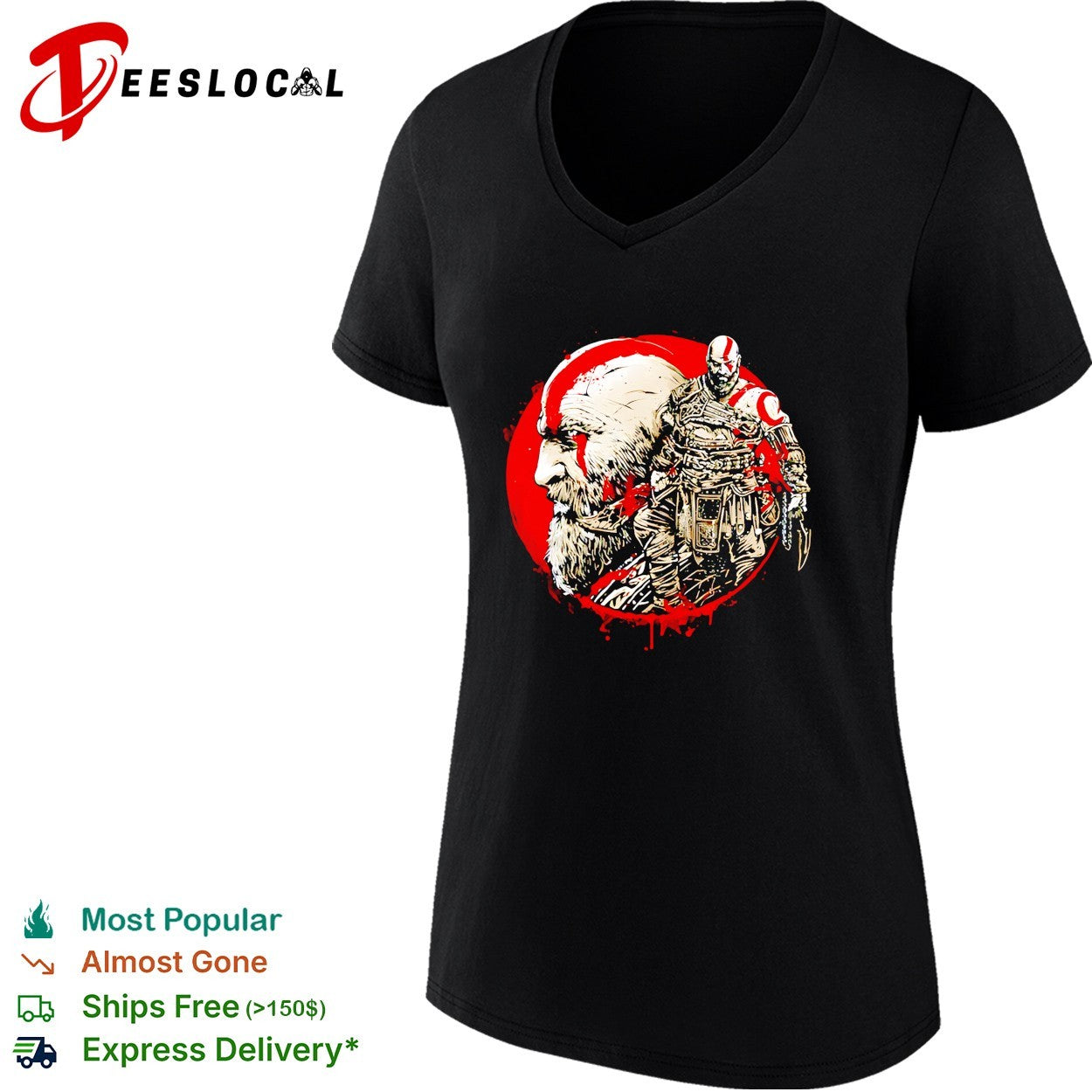 Kratos God of War PlayStation Gaming Spartan retro shirt