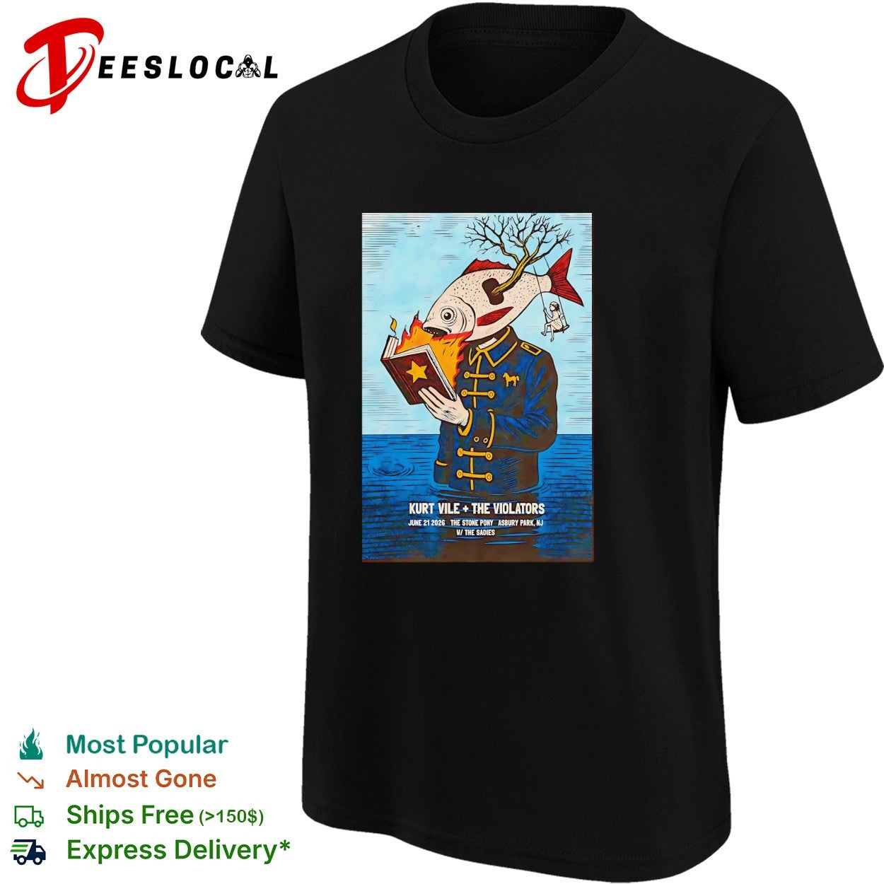 Kurt Vile and the Violators Stone Pony Asbury Park 2026 poster shirt