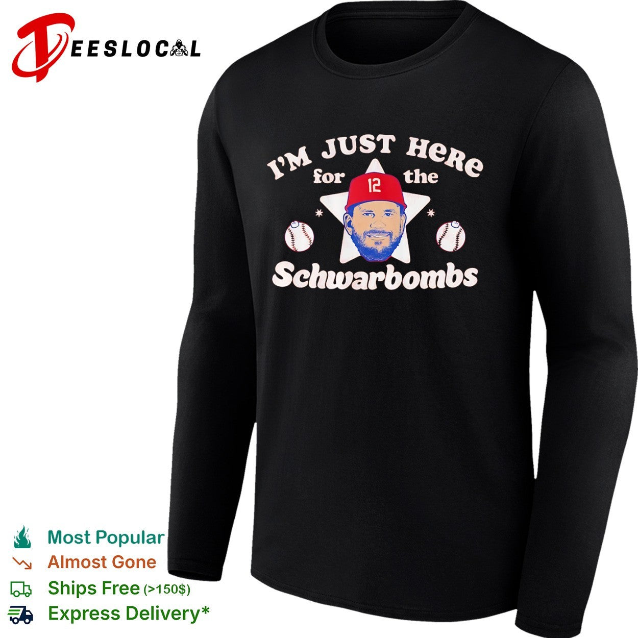 Kyle Schwarber Philadelphia Phillies MLB I’m just here for the Schwarbombs shirt