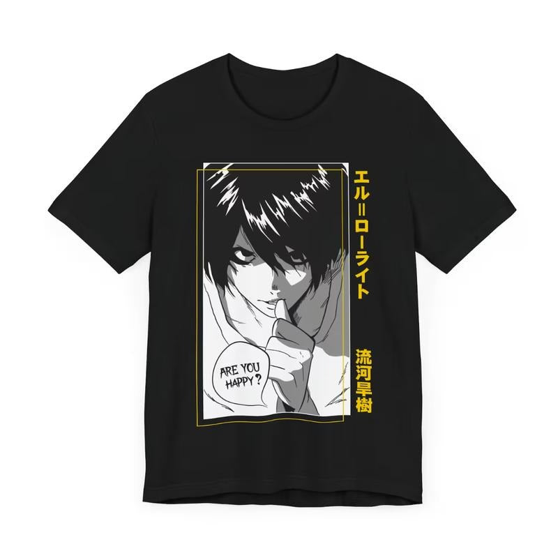 L Anime T-shirt Unisex, Deathnote Anime Manga Shirt, Anime Shirt, Anime Lovers Shirt, Graphic Anime Tee, Manga Shirt,...