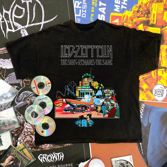 1976 LED ZEPPELIN 'THE SONG REMAINS THE SAME' PROMO BLACK T-SHIRT