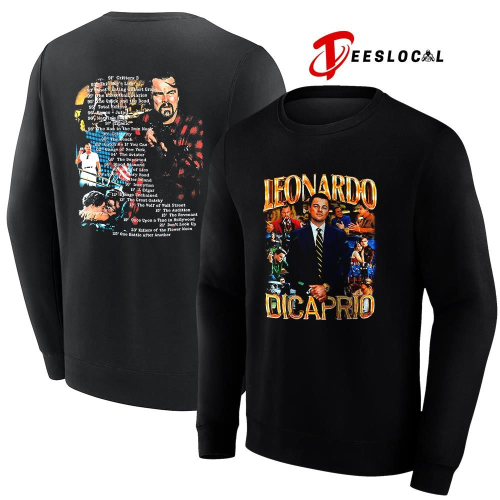 LEONARDO Dicaprio movie list vintage shirt