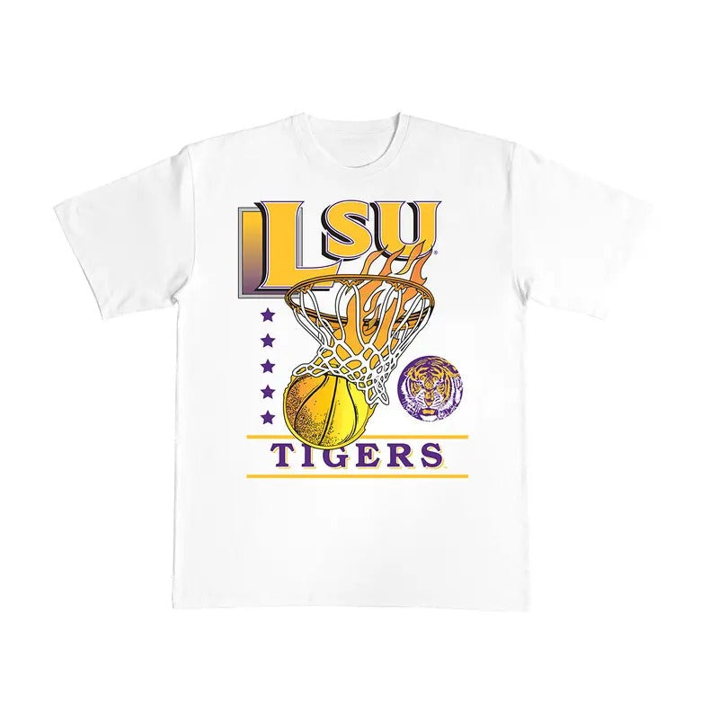 LSU Hoops Vault Heavy Tee, NCAA Shirt, Vintage Football Shirt, Sport Tee, Graphic Shirt For Men, For Women Top Menswear...