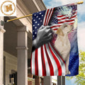Labrador Retriever Inside American Flag 4Th Of July Dog Patriotic Independence Day Decor 2 Sides Garden House Flag