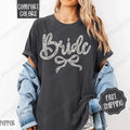 Lace Bride Shirt Comfort Colors, Bridal Coquette Lace Bow Women's Tee, Cute Women's Tshirt Hoodie, Sweatshirt | CiraTrend.com