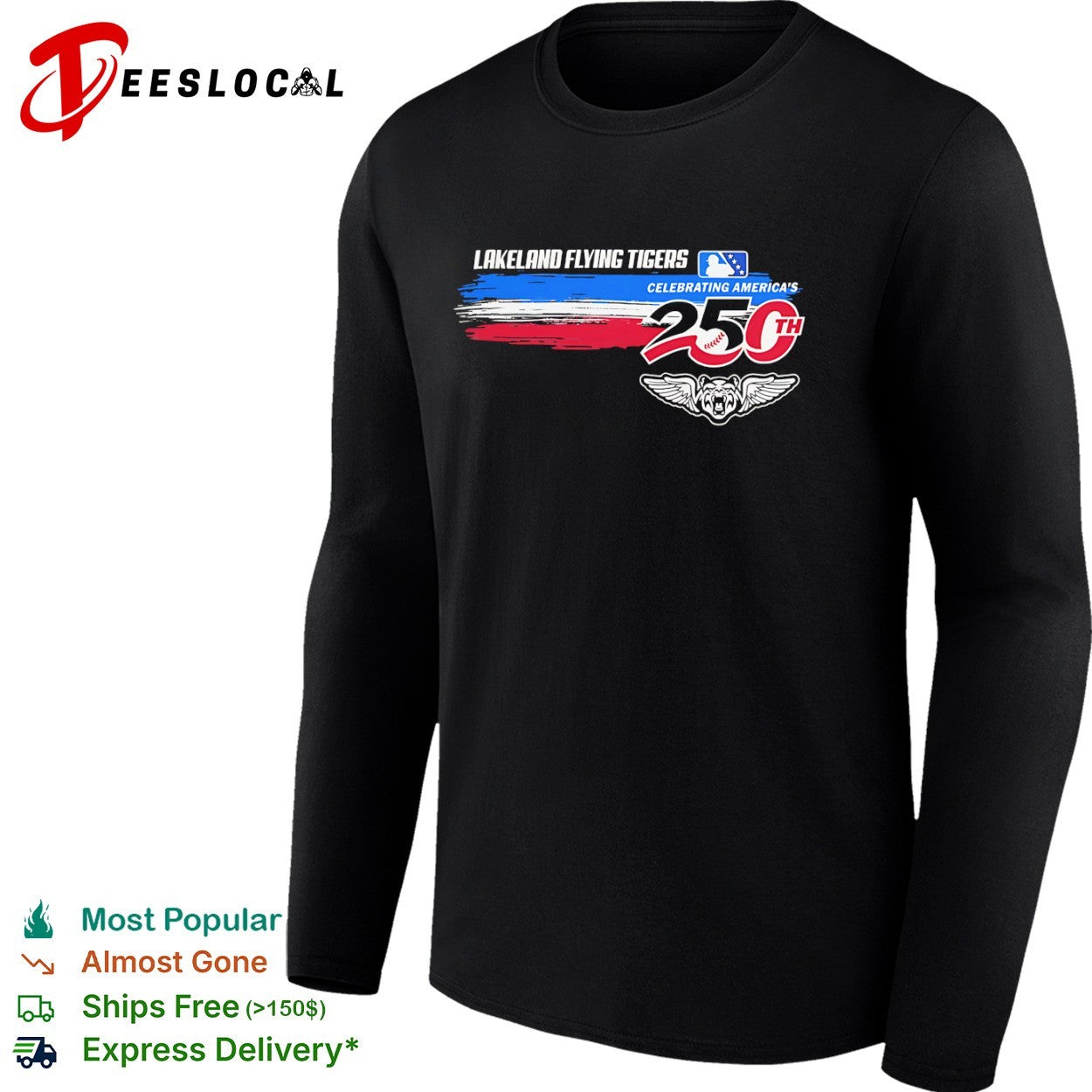 Lakeland Flying Tigers Celebrating Americas 250th Major League Baseball Logo shirt