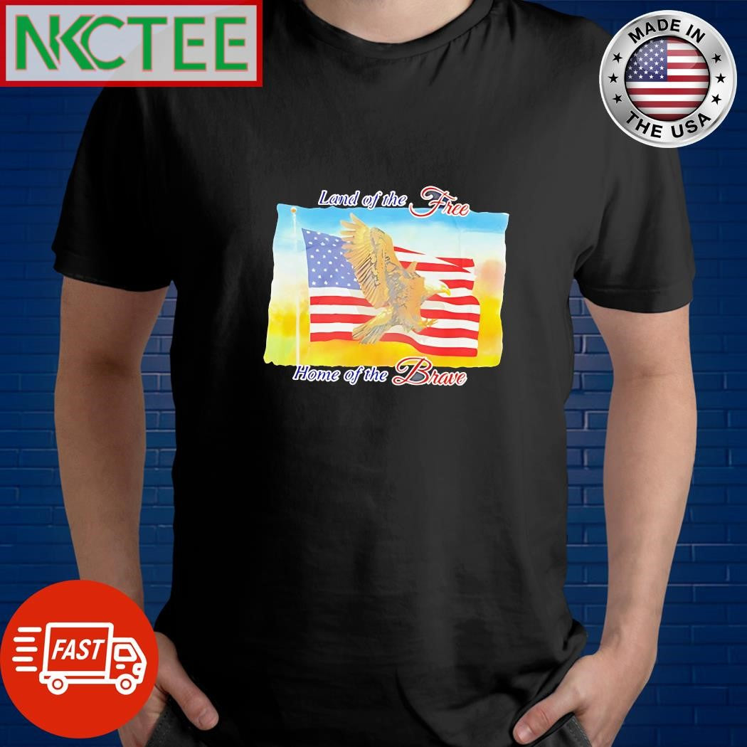 Land Of The Free Home Of The Brave United States Flag eagle shirt
