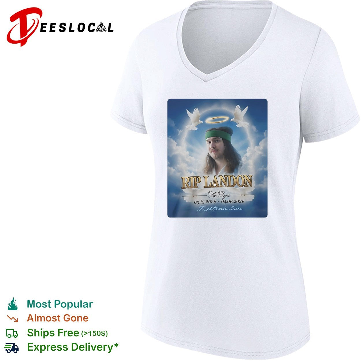 Landon the Tiger doves rip 03 15 2026 04 06 2026 Fishtank live shirt