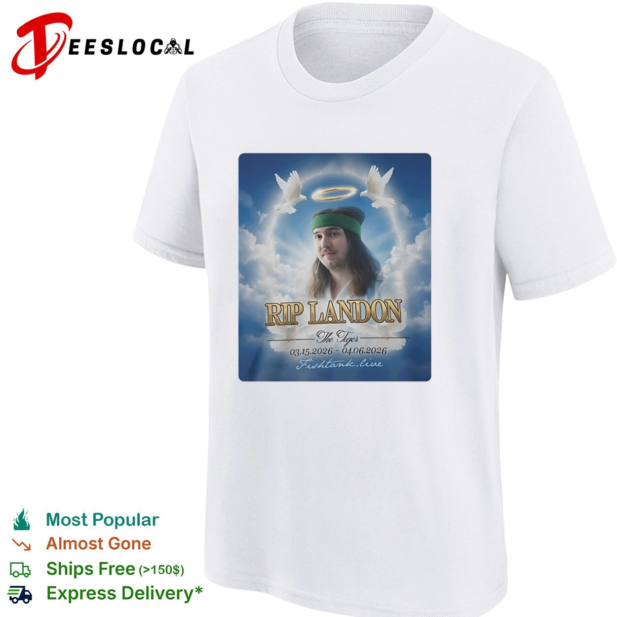 Landon the Tiger doves rip 03 15 2026 04 06 2026 Fishtank live shirt