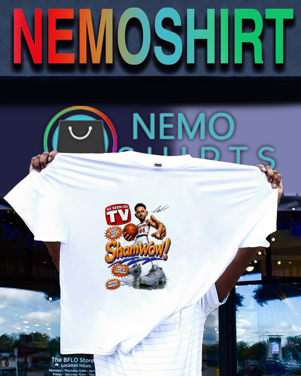Landry Shamet New York Knicks ShamWow Shot is super wet shirt