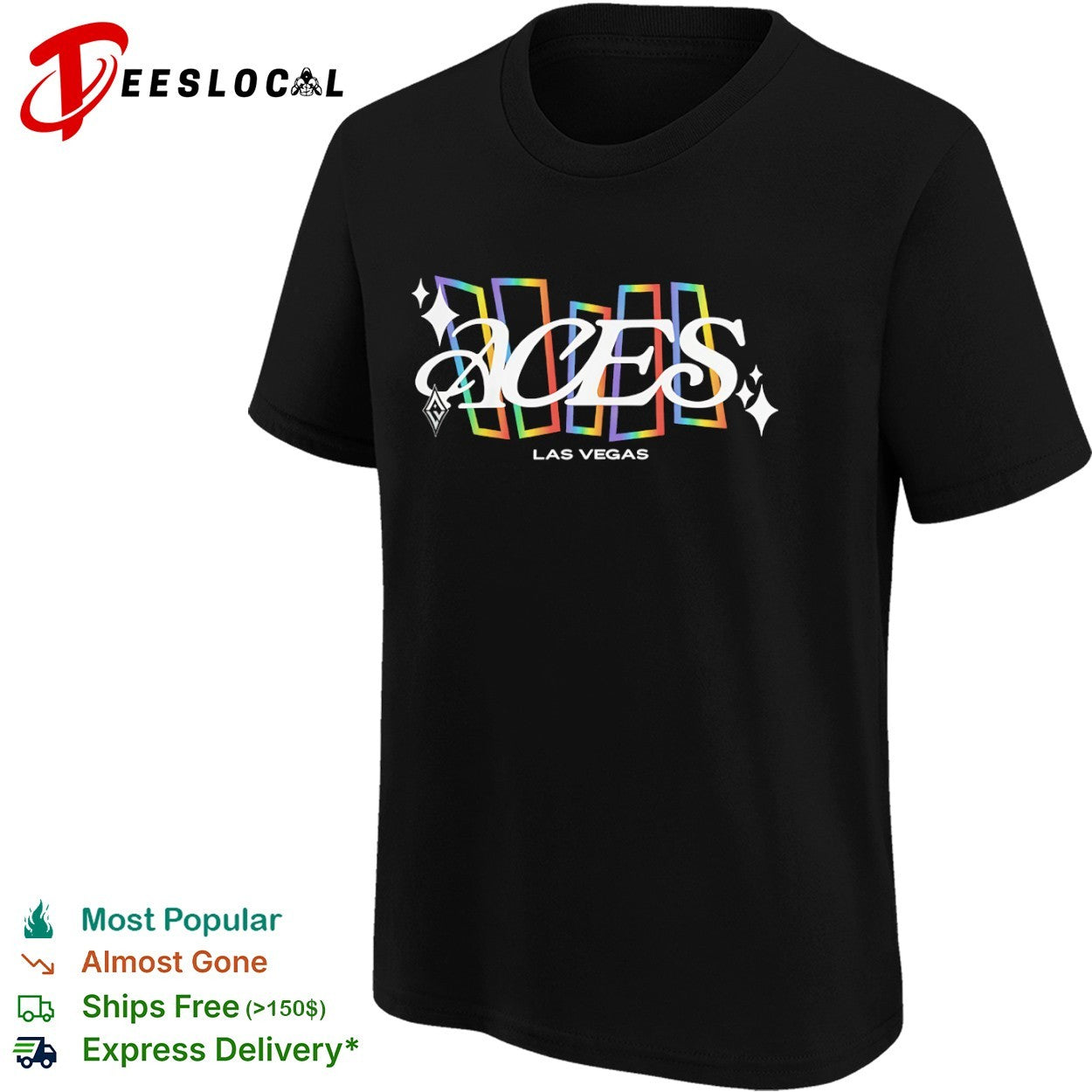Las Vegas Aces rainbow shapes shirt