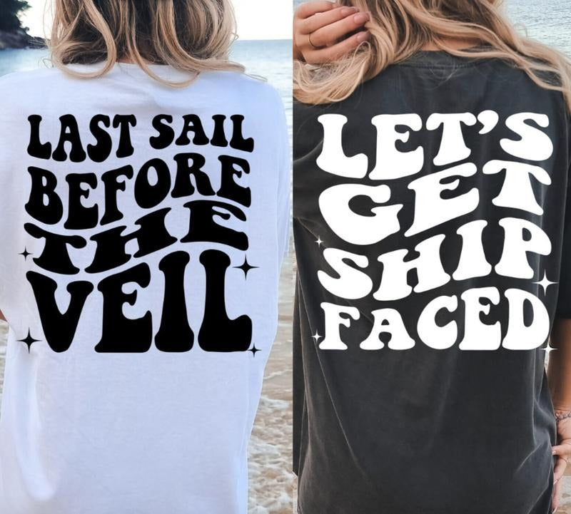 Last Sail Before The Veil, Funny Bachelorette Party Shirts, Cruise Bachelorette, Boating Bachelorette, Retro Custom Bride...