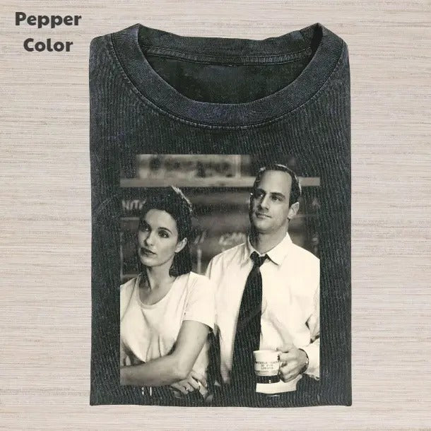 Law And Order Vintage Graphic Tee, Elliot Stabler And Olivia Benson T-Shirt, Movies Tee, Unisex Meme Cringe Funny Dumb...
