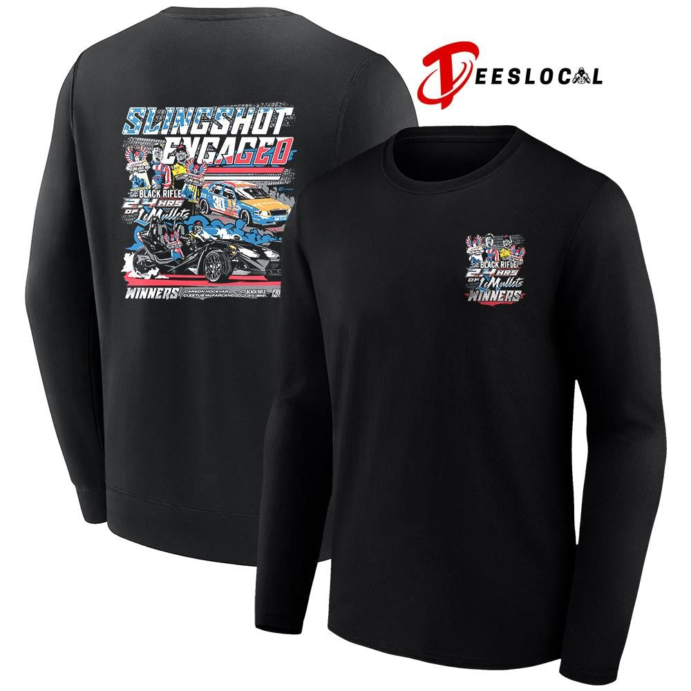 Le Mullet the Black Rifle winners slingshot engaged car racing graphic shirt