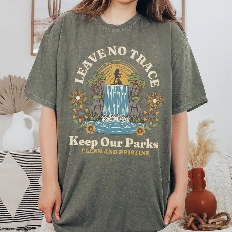 Leave No Trace Hiking Shirt, Granola Girl Aesthetic Shirt, National Parks Womenswear Tee, National Parks Gift, Granola...