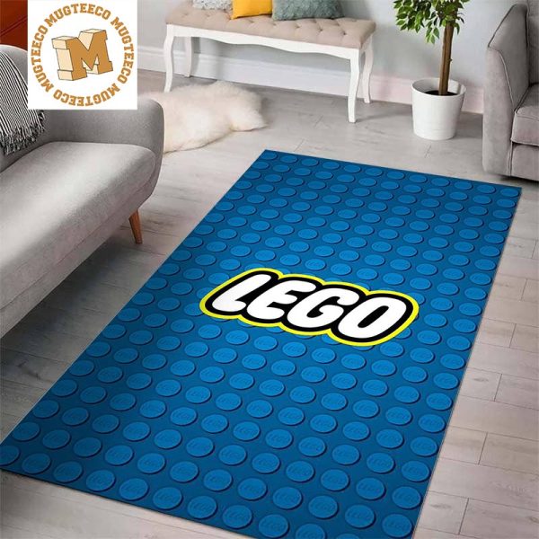 Lego Logo In Blue Board Background Area Rug Home Decor