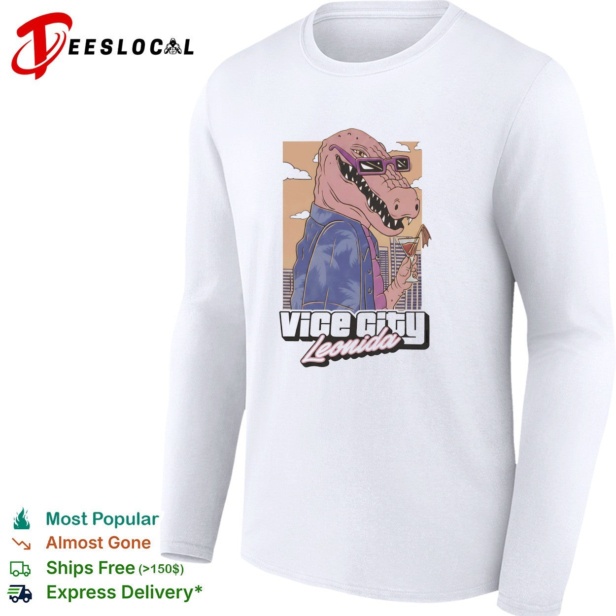 Leonida alligator smoking Vice City shirt