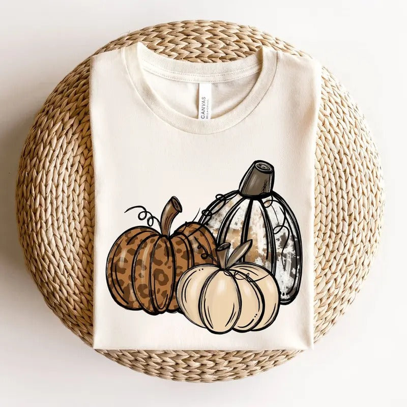Leopard Pumpkin Sweatshirt,Pumpkin Season Sweater,Thanksgiving Tshirt,Halloween Shirt,Fall Apparel,Autumn...