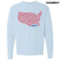 Leopard United States Puff Long Sleeve Comfort Colors T-Shirt Hoodie, Sweatshirt | CiraTrend.com
