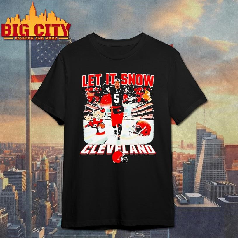 Let It Snow Cleveland Browns Number 5 Player Shirt
