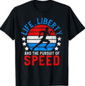 Life Liberty Speed Funny 4th of July Running Shirt