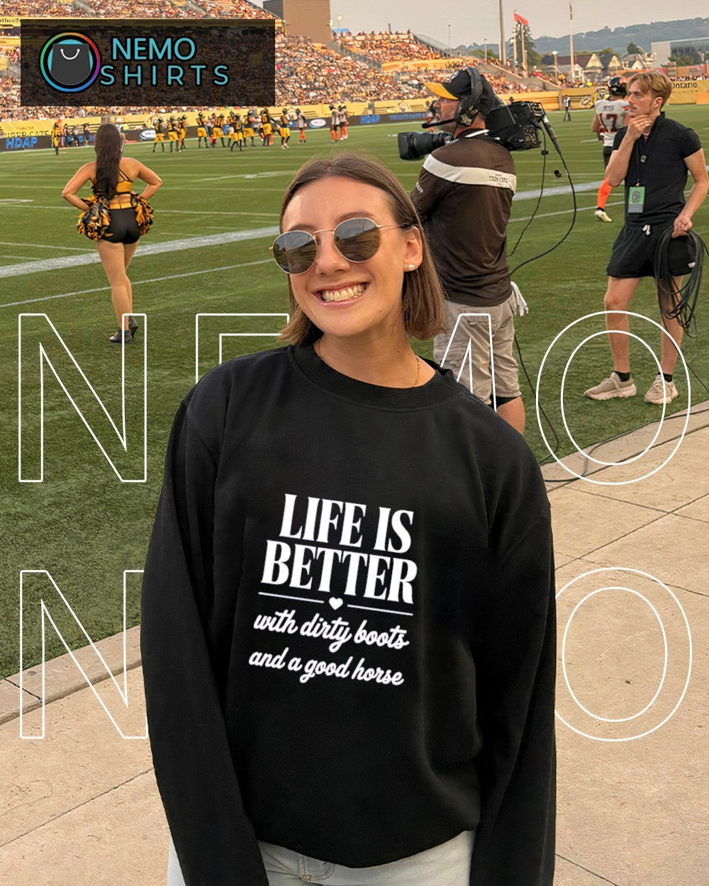 Life is better with dirty boots and a good horse text shirt